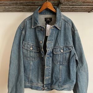 Ralph Lauren Double RL Blue Denim Jacket xl made in the USA